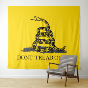 Classic Yellow Gadsden Flag Don't Tread on Me Tapestry