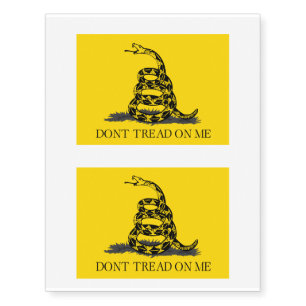 Classic Yellow Gadsden Flag Don't Tread on Me Temporary Tattoos