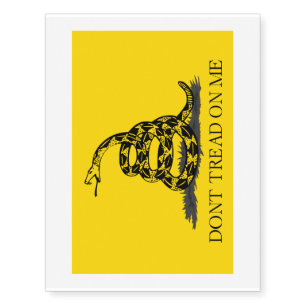Classic Yellow Gadsden Flag Don't Tread on Me Temporary Tattoos