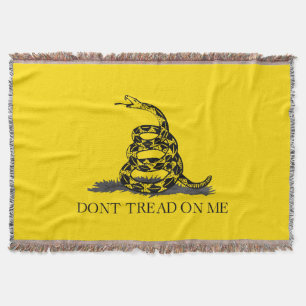 Classic Yellow Gadsden Flag Don't Tread on Me Throw Blanket