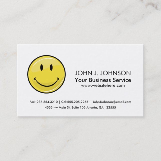Classic Yellow Happy Face Business Card (Front)