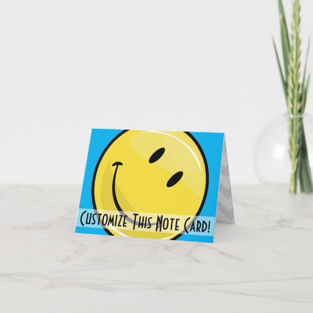 Classic Yellow Happy Face Custom Note Card (Front)