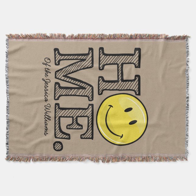 Classic Yellow Happy Face | Housewarming Throw Blanket (Front)