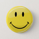 Classic Yellow Happy Face Pinback Button at Zazzle
