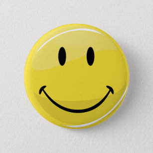 Classic Yellow Happy Face Pinback Button