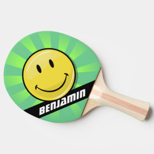 Classic Yellow Happy Face Ping Pong Paddle