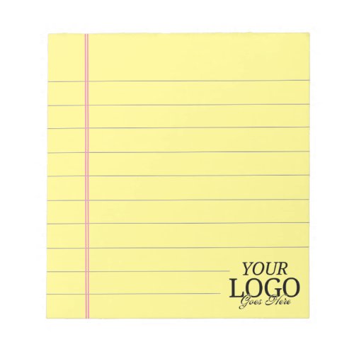 Classic Yellow Legal 5.5 x  6 With Logo  Notepad