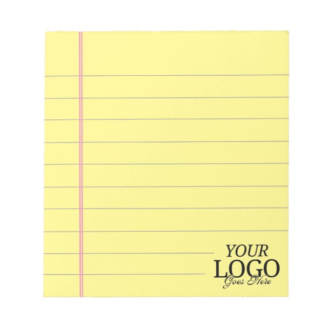 Classic Yellow Legal 5.5 x  6 With Logo  Notepad (Front)