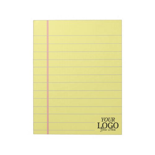 Classic Yellow Legal 8.5 x  11 With Logo  Notepad