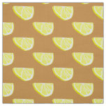 Classic Yellow Lemon Fruit Slice Pattern Fabric