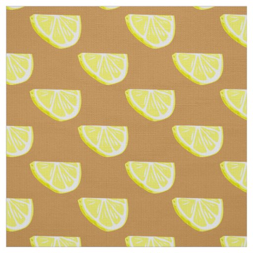 Classic Yellow Lemon Fruit Slice Pattern Fabric