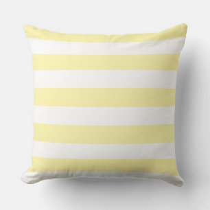  Classic Yellow + White Stripes  Throw Pillow