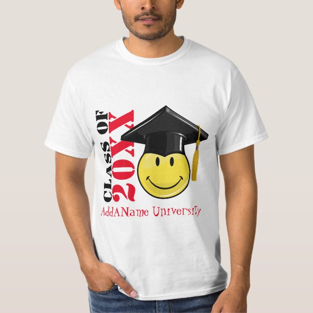 Classic Yellow With A Graduation Cap T-Shirt (Front)