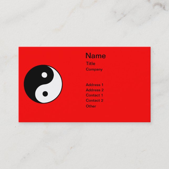 Classic Yin Yang Business Card (Front)