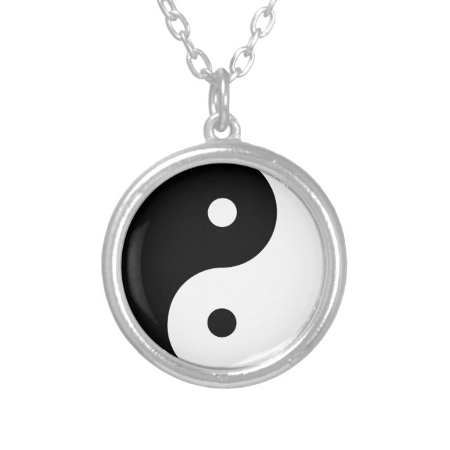 Classic Yin Yang Silver Plated Necklace (Front)