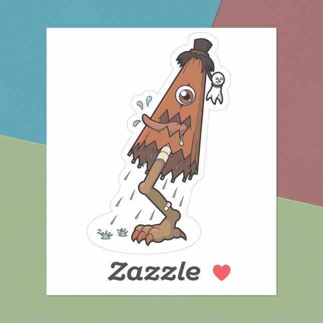 Classic Yokai Karakasa-obake- Japanese Folklore Sticker (Karakasa-obake Yokai Sticker- Desk View)