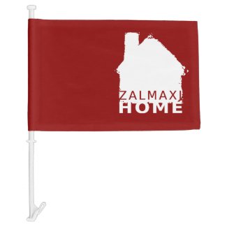 Classic ZALMAXI HOME Red White Car Flag