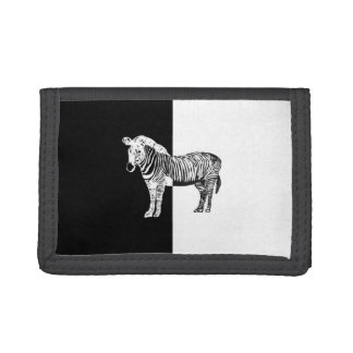 Classic zebra black and white trifold wallet