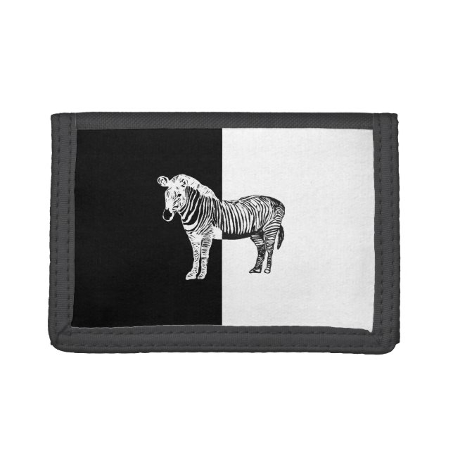 Classic zebra black and white trifold wallet (Front)