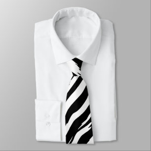 Classic Zebra Print Stripe Fashion Pattern Neck Tie