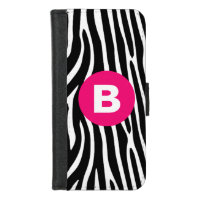 Classic Zebra Stripes Bright Pink Monogram