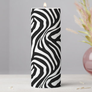 Classic Zebra Stripes Pillar Candle