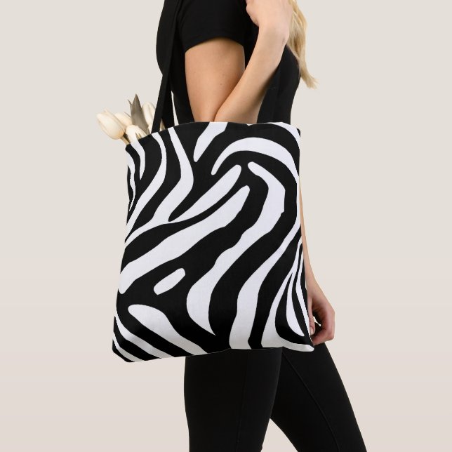 Classic Zebra Stripes Tote Bag (Close Up)