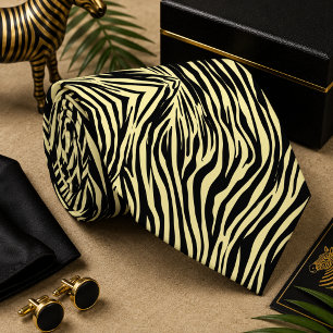 Classic Zebra Wild Animal Pattern Neck Tie
