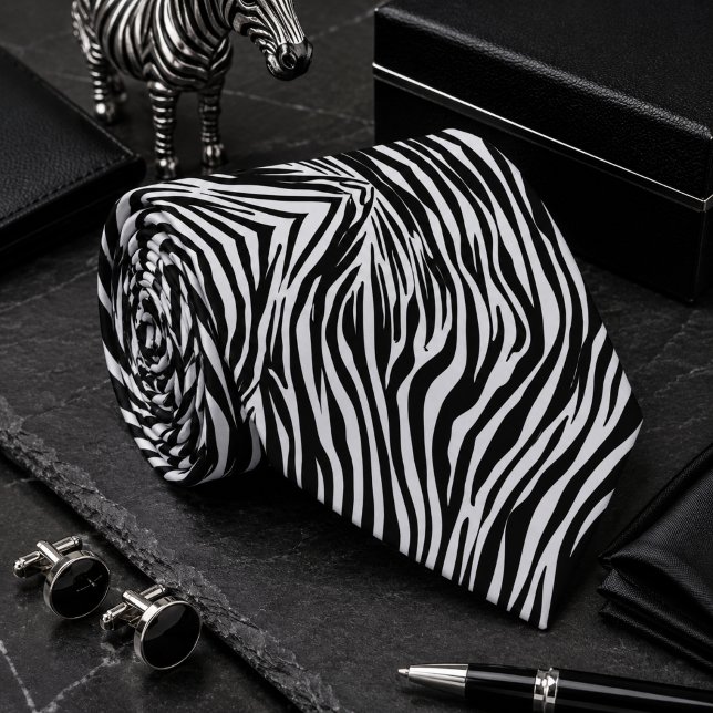Classic Zebra Wild Animal Pattern Neck Tie (Creator Uploaded)