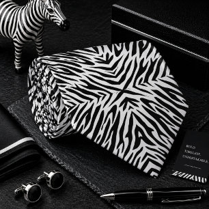Classic Zebra Wild Animal Pattern Neck Tie