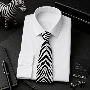 Classic Zebra Wild Animal Pattern Neck Tie