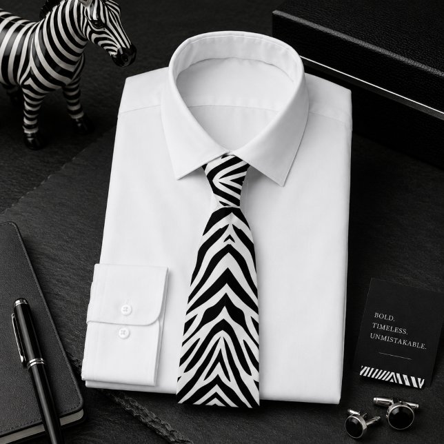 Classic Zebra Wild Animal Pattern Neck Tie (Creator Uploaded)