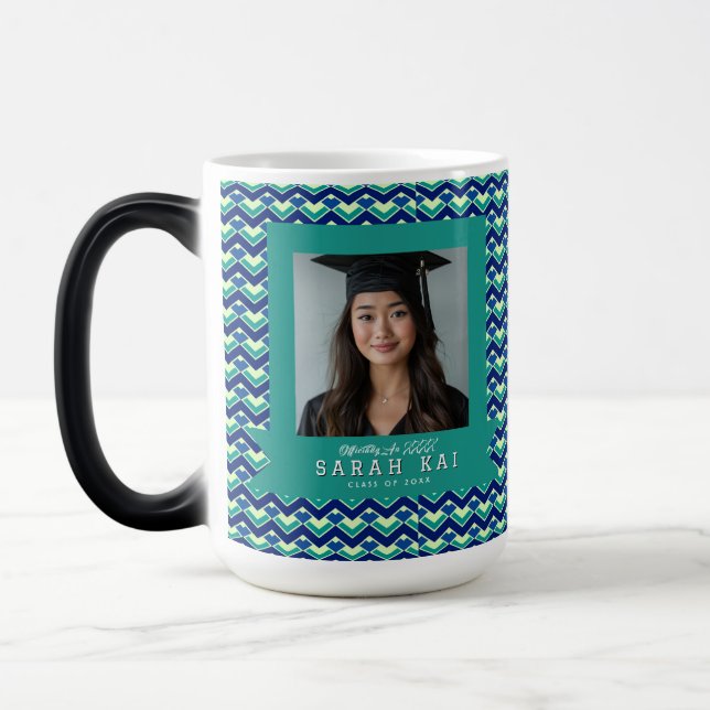 Classic Zigzag Pattern Graduating Class Color Morph Mug (Left)
