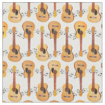 Classical Acoustic Guitars Music Notes Fabric