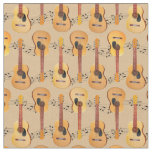 Classical Acoustic Guitars Music Notes Fabric