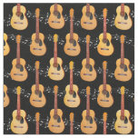 Classical Acoustic Guitars Music Notes Fabric