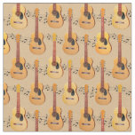 Classical Acoustic Guitars Music Notes Fabric