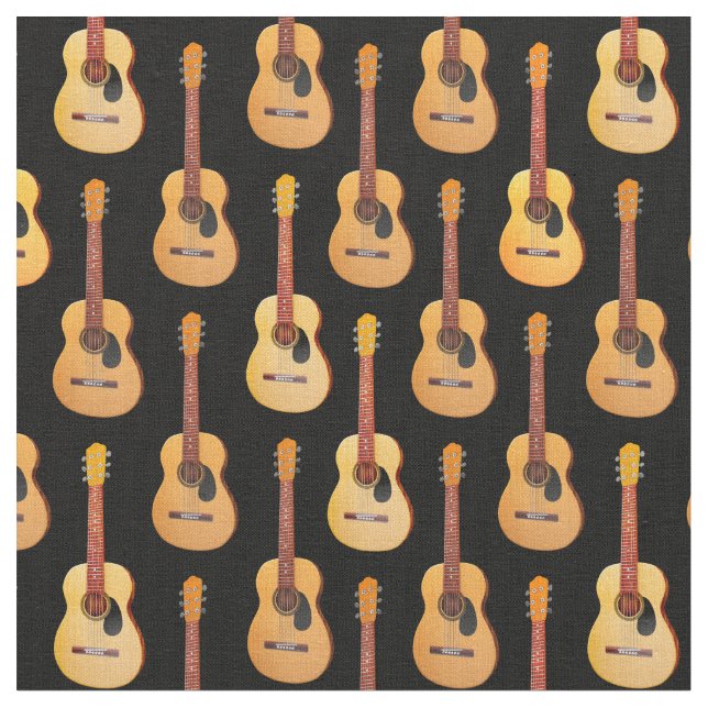 Classical Acoustic Guitars Musician on Black Fabric (Close Up)