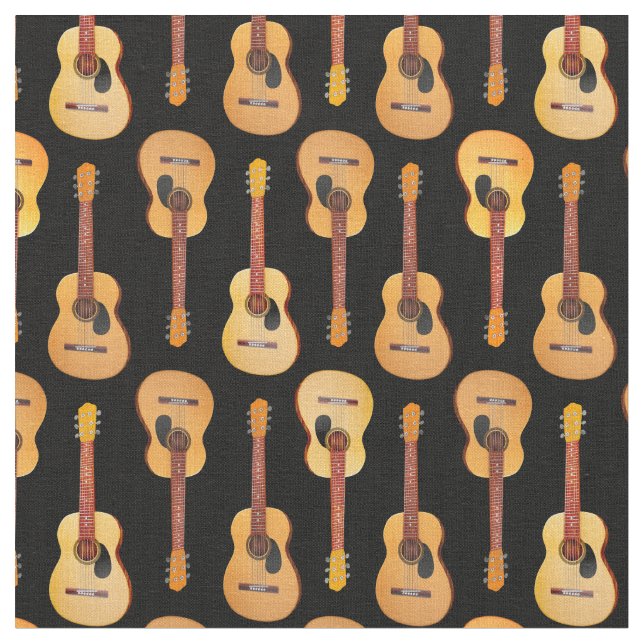 Classical Acoustic Guitars Musician on Black Fabric (Close Up)