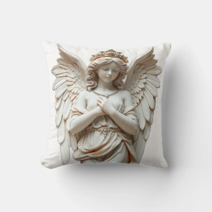 Classical Angel Statue in Pastel Throw Pillow