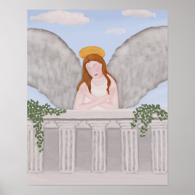 Classical Angel with Bowed Head Poster Print (Front)