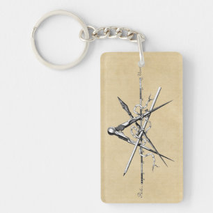 Classical Architecture Drafting Tools Keychain