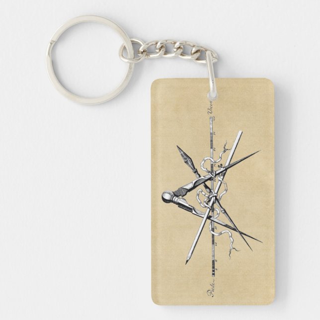 Classical Architecture Drafting Tools Keychain (Front)