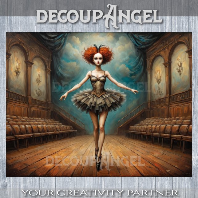 Classical Ballerina of Gothic Dance - Decoupage - Tissue Paper (Creator Uploaded)