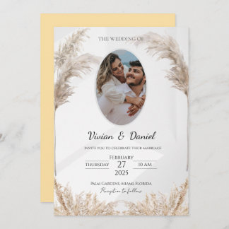 Classical Black & Gold Customizable Wedding Invitation