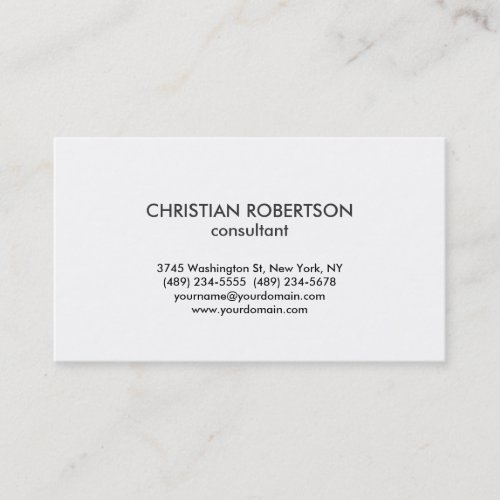 Classical Black White Consultant Business Card