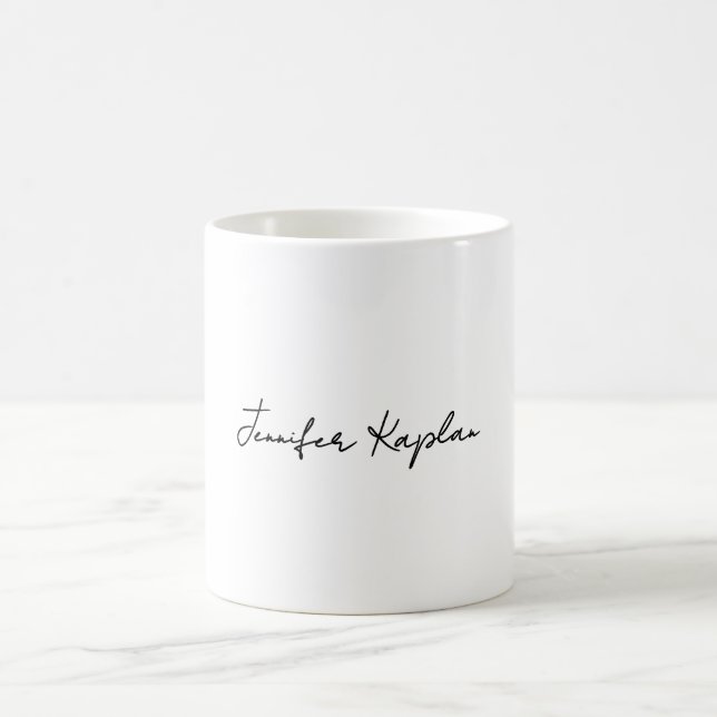 Classical Black & White Minimalist Professional Coffee Mug (Center)