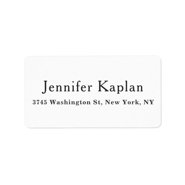 Classical Black & White Minimalist Professional Label (Front)