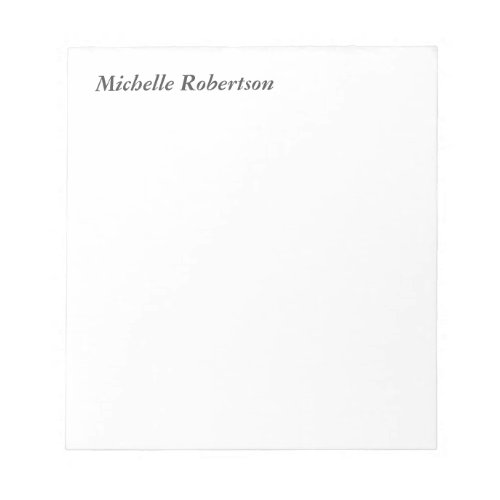 Classical Black White Plain Minimalist Simple Notepad