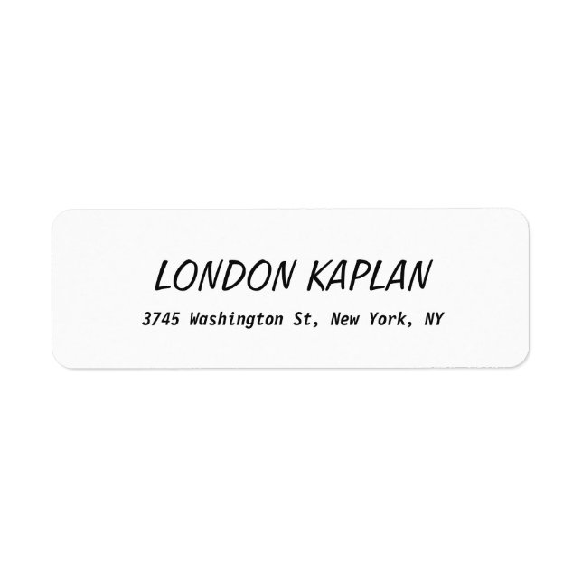 Classical Bold Elegant Plain Black & White Label (Front)